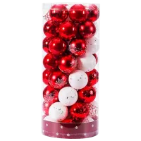 Jucării pentru brad Christmas NY40 6 cm/ White, red