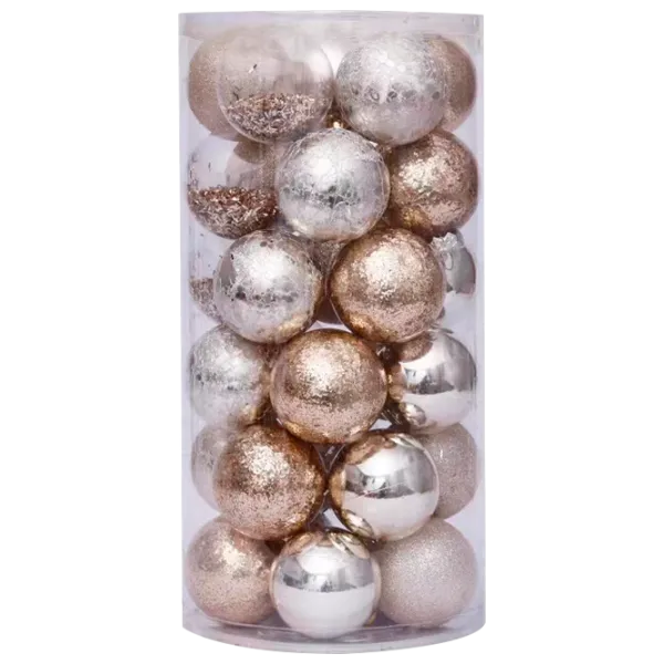 Игрушки для ёлки Christmas NY32 6 см/ Золотой, серебряный photo 1