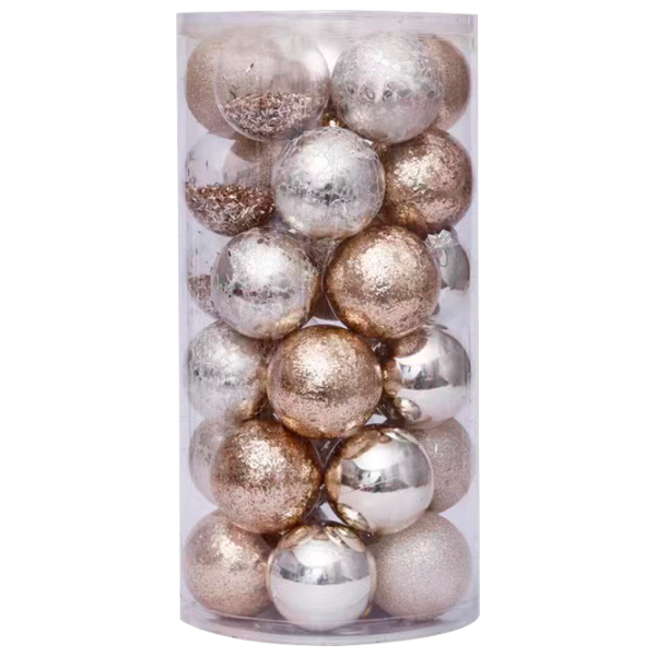 Игрушки для ёлки Christmas NY32 6 см/ Золотой, серебряный photo 1
