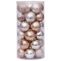 Игрушки для ёлки Christmas NY32 6 см/ Золотой, серебряный