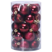 Jucării pentru brad Christmas NY42 4 cm/ Red