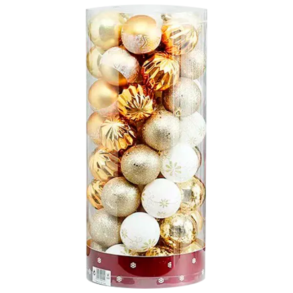 Игрушки для ёлки Christmas NY13 6 см/ Белый, золотой photo 1