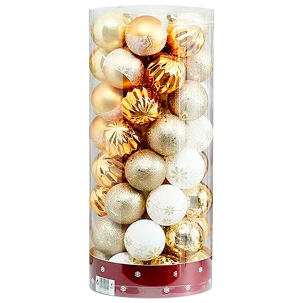 Игрушки для ёлки Christmas NY13 6 см/ Белый, золотой photo 1
