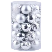 Игрушки для ёлки Christmas NY15 4 см/ Серебристый