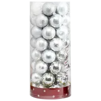 Jucării pentru brad Christmas NY8 6 cm/ White, silver