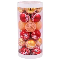 Jucării pentru brad Christmas NY41 6 cm/ Red, gold