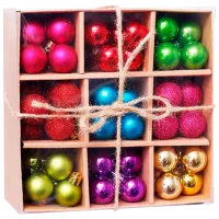 Jucării pentru brad Christmas NY6 3 cm/ Multicolor