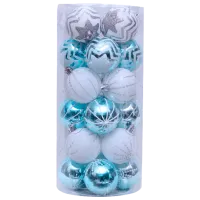 Jucării pentru brad Christmas NY12 6 cm/ White, blue