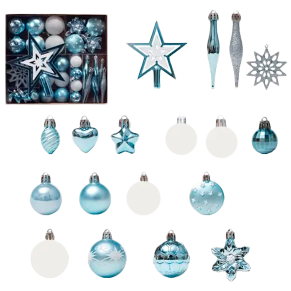 Jucării pentru brad Christmas NY2 3 cm/ Light Blue photo 1