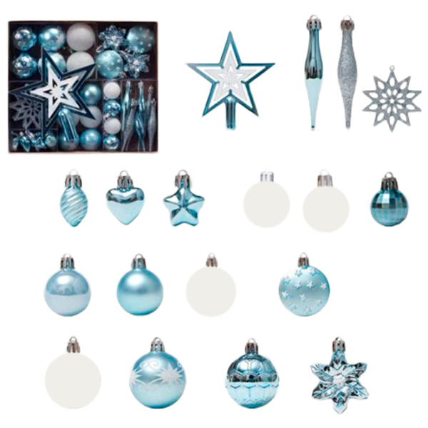 Jucării pentru brad Christmas NY2 3 cm/ Light Blue photo 1