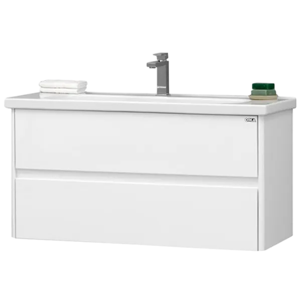 Mobila de baie ORKA Duden 100 (00216) White Настенная/ MDF/ White photo 1