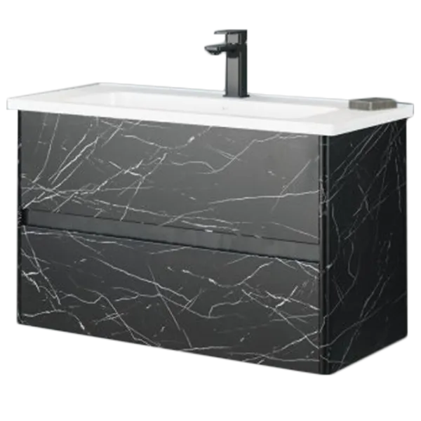 Mobila de baie ORKA Duden Stone 100 (06069) Venato Настенная/ MDF/ Black photo 1 Mobila de baie ORKA Duden Stone 100 (06069) Venato Настенная/ MDF/ Black photo 1