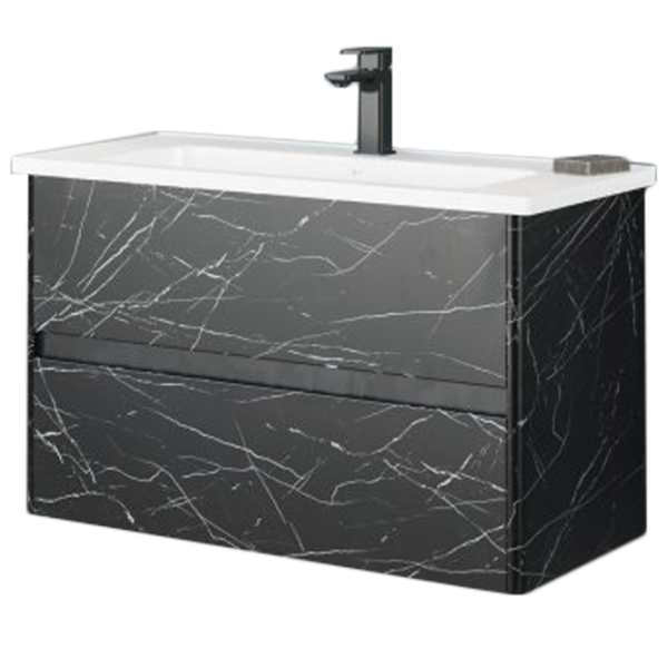 Mobila de baie ORKA Duden Stone 100 (06069) Venato Настенная/ MDF/ Black photo 1 Mobila de baie ORKA Duden Stone 100 (06069) Venato Настенная/ MDF/ Black photo 1