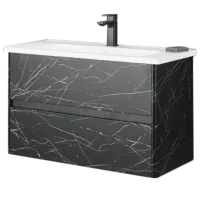 Mobila de baie ORKA Duden Stone 100 (06069) Venato Pe perete/ MDF/ Black