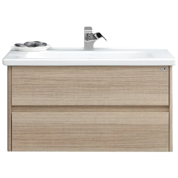 Mobila de baie ORKA Duden 100 Odeon MESE(10296) white Pe perete/ MDF/ Stejar alb photo 1