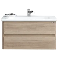 Mobila de baie ORKA Duden 100 Odeon MESE(10296) white Pe perete/ MDF/ Stejar alb