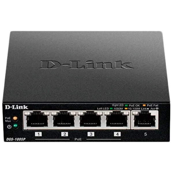 Switch D-Link DGS-1005P/ A1A Черный photo 1