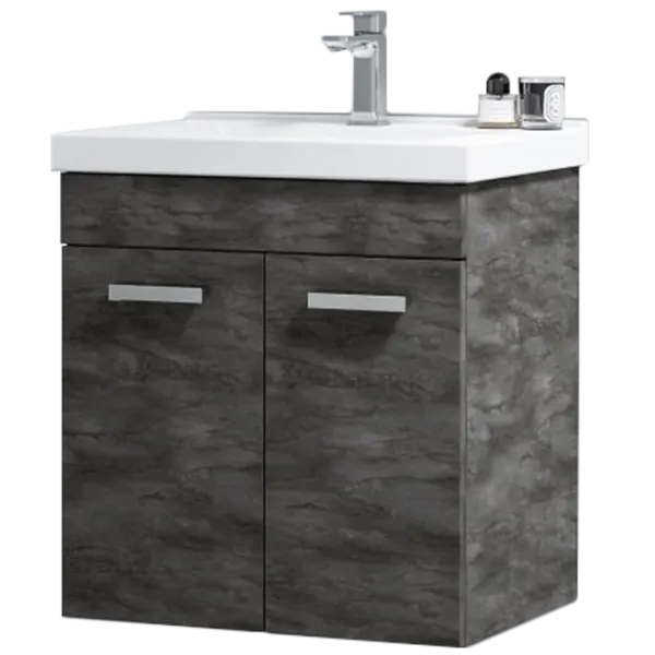 Mobila de baie ORKA Enez 65 (06766) Irony Настенная/ MDF/ Grey photo 1