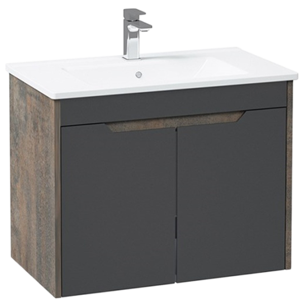 Mobila de baie ORKA Lago 75 (10028) Antracite Pe perete/ MDF/ Antracite photo 1