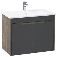 Mobila de baie ORKA Lago 75 (10028) Antracite Pe perete/ MDF/ Antracite