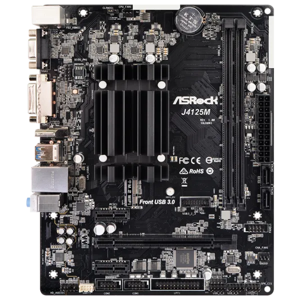 Материнская плата ASRock J4125M mATX/ Celeron J4125 photo 1