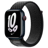 Ремень Apple Watch White Nike Sport Loop 45 мм/ Черный Серый