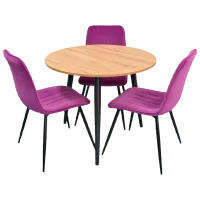 Обеденные стол со стульями Evelin DT 404-2+3 (XR-154B-38-3) Круглая/ ДСП/ Сиреневый