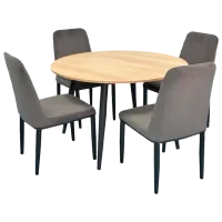 Обеденные стол со стульями Evelin DT 402-2+4 (LC-619B-56) Круглая/ ДСП/ Коричневый