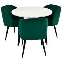 Обеденные стол со стульями Evelin DT 404-2+3 (LC-618B-22-1) Круглая/ ДСП/ Зелёный