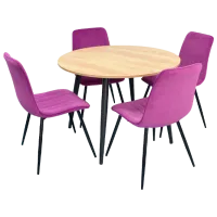 Обеденные стол со стульями Evelin DT 402-2+4 (XR-154B-38-2) Круглая/ ДСП/ Сиреневый
