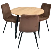 Обеденные стол со стульями Evelin DT 404-2+3 (XR-154B-12-2) Круглая/ ДСП/ Коричневый
