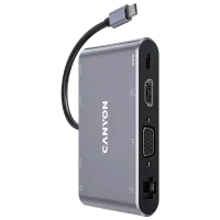 Adapter Canyon DS-14 8-in-1 USB Type-C/ Gray