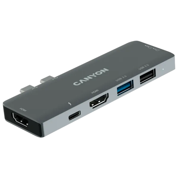 Адаптер Canyon DS-5B 7-in-1 USB Type-C/ Серый photo 1 Адаптер Canyon DS-5B 7-in-1 USB Type-C/ Серый photo 1
