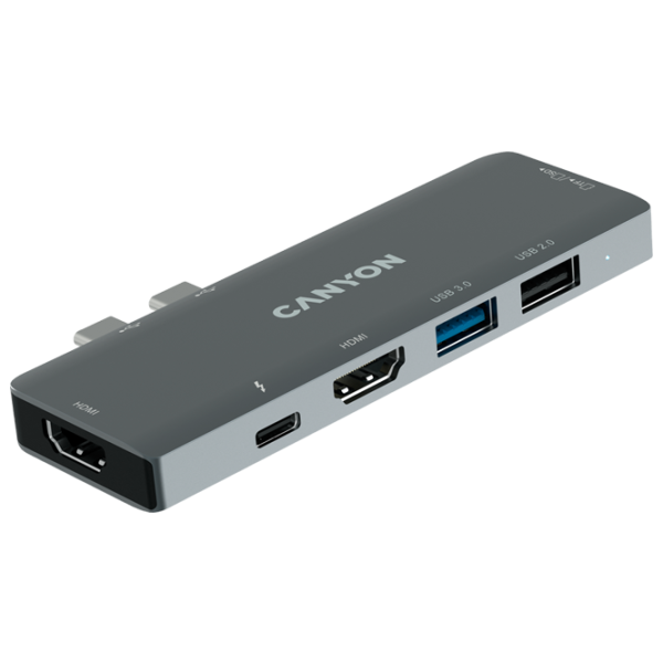 Адаптер Canyon DS-5B 7-in-1 USB Type-C/ Серый photo 1 Адаптер Canyon DS-5B 7-in-1 USB Type-C/ Серый photo 1