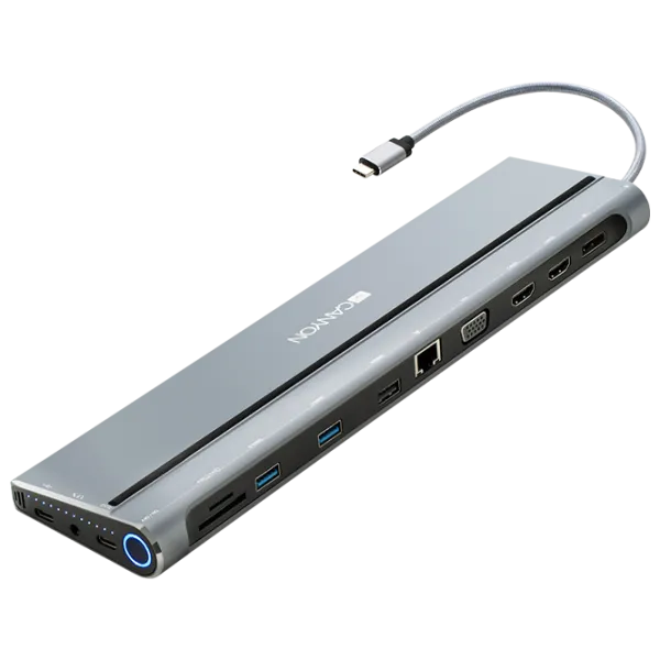 Adapter Canyon DS-90 USB Type-C/ Silver photo 1