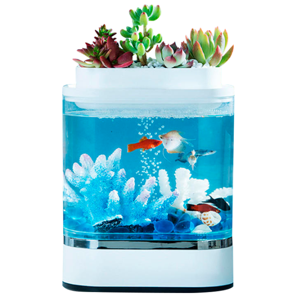 Аквариум Xiaomi Geometry Mini Fish 1.5 л/ Белый photo 1