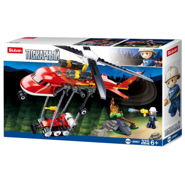 Constructor Sluban Fire Helicopter Pompieri/ Red photo 1