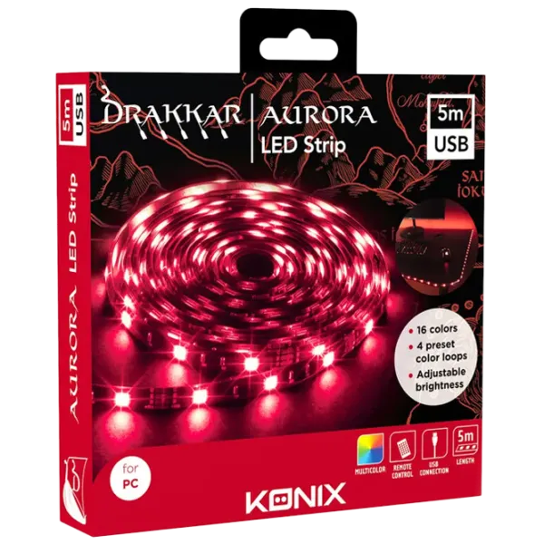 Bandă Led Drakkar Aurora USB LED Strip KX-DK-LED-5MUSB White photo 1