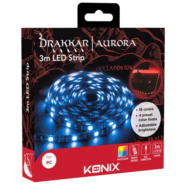 Bandă Led Drakkar Aurora USB LED Strip KX-DK-LED-3M White photo 1
