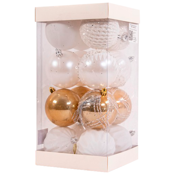 Игрушки для ёлки Global Christmas DS10181 8 см/ Белый photo 1