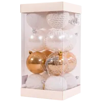 Игрушки для ёлки Global Christmas DS10181 8 см/ Белый