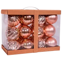 Игрушки для ёлки Global Christmas DS07892 8 см/ Розовое Золото