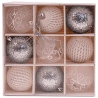 Игрушки для ёлки Global Christmas DS04990 8 см/ Белый