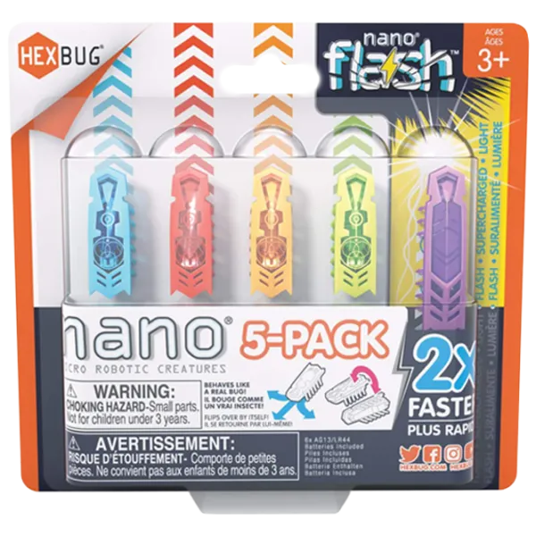 Робот Hexbug Real Bugs Flash Nano 5PK Mixed 433-6983 3+/ Разноцветный photo 1