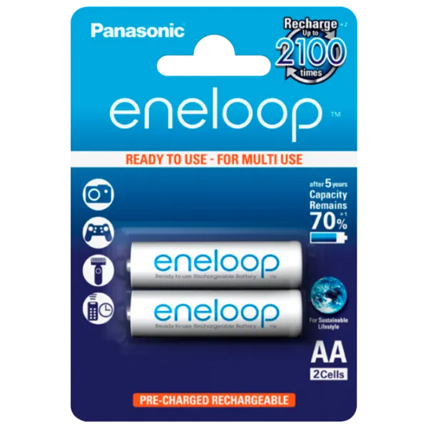 Acumulator Panasonic Eneloop Lite BK-3MCDE/ 2BE Lithium AA 1.5 V/ 2 buc. photo 1