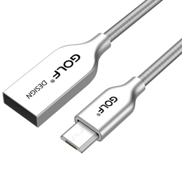 Cablu pentru telefon GC-36 Golf USB Type-A + microUSB 1 m/ Silver photo 1
