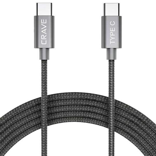 Cablu pentru telefon CRVBACASL101 CRAVE USB Type-C + USB Type-C 1 m/ Gray photo 1 Cablu pentru telefon CRVBACASL101 CRAVE USB Type-C + USB Type-C 1 m/ Gray photo 1