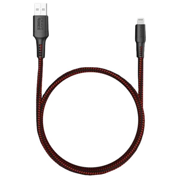 Кабель для телефона 4ORCE CRAVE USB Type-A + Lightning 1.2 м/ Черный photo 1