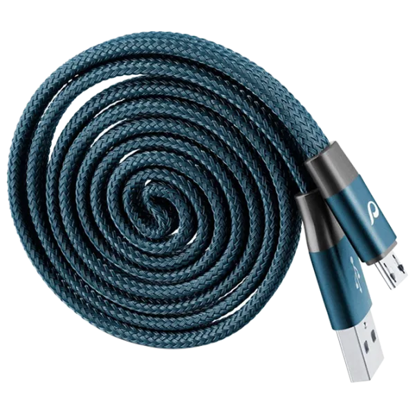 Кабель для телефона USBDATAROLMUSBB Cellularline USB Type-A + microUSB 1 м/ Синий photo 1