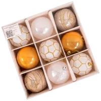 Jucării pentru brad Global Christmas SYQF-012218 8 cm/ White